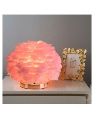 Indoor Lighting-Night Lights-Modern Feather Table Lamp Bedroom