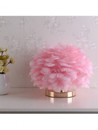 Indoor Lighting-Night Lights-Modern Feather Table Lamp Bedroom