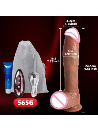 Vibratoriai, Dildo-Tikroviški-26 cm ilgio dildo moterims šildomas automatinis teleskopinis