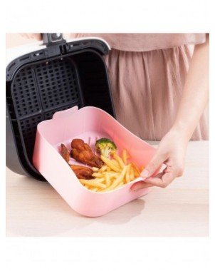 Kitchen-Bakeware-21CM Silicone Air Fryer Pot Tray BBQ Barbecue
