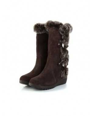 Women's Shoes-Boots-New Winter Women Boots Casual Warm Fur