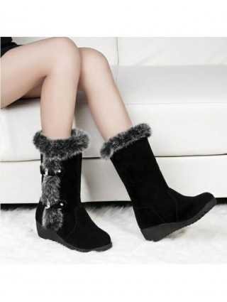 Women's Shoes-Boots-New Winter Women Boots Casual Warm Fur