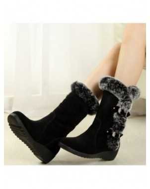 Women's Shoes-Boots-New Winter Women Boots Casual Warm Fur