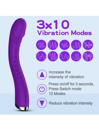 Vibratoriai, Dildo-Dvigubi – klitoriniai-30 Modes Vibrator For