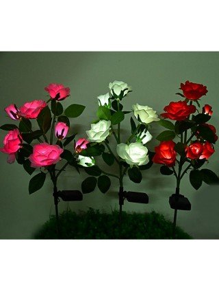 Outdoor Lighting-Solar Lamps-3-7 Head LED Solar Simulation Rose