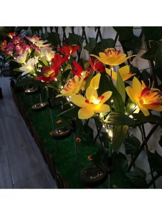 Outdoor Lighting-Solar Lamps-Solar Light LED Orchid Rose Lawn