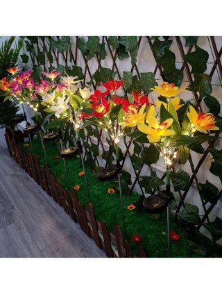 Outdoor Lighting-Solar Lamps-Solar Light LED Orchid Rose Lawn