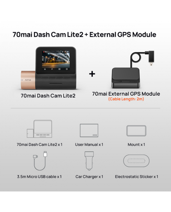 Automobilių elektronika-DVR/Dash kameros-2022 70mai Dash Cam Lite2 2'' LCD ekranas 70mai D10 Automobilių elektronika-DVR/Dash kameros-2022 70mai Dash Cam Lite2 2'' LCD ekranas 70mai D10