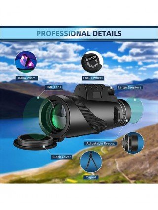 Featured Accessories-Lenses-APEXEL High Power 80X100 Monocular
