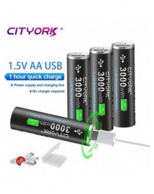 Accessories & Parts-Batteries-1.5V AA USB Rechargeable Li-ion