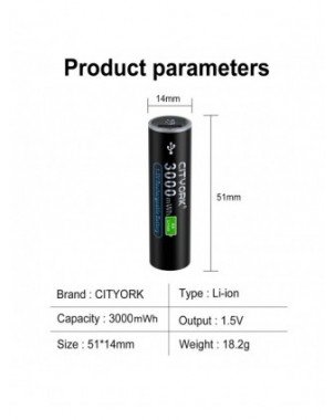 Accessories & Parts-Batteries-1.5V AA USB Rechargeable Li-ion