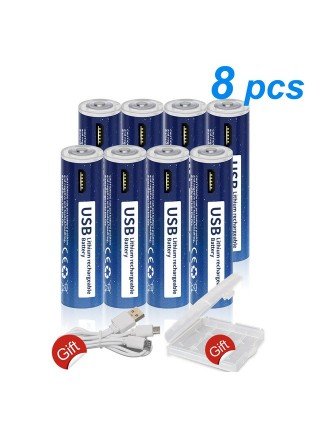 Priedai ir dalys-Baterijos-1.5V AAA 1110mWh USB įkraunama ličio jonų AAA baterija 1.5V ličio