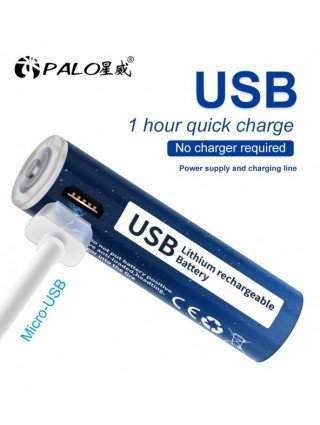 Priedai ir dalys-Baterijos-1.5V AAA 1110mWh USB įkraunama ličio jonų AAA baterija 1.5V ličio