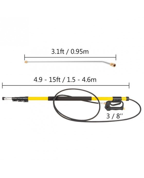 Sodo reikmenys-Laistymo ir drėkinimo rinkiniai-18 / 20 pėdų teleskopinė 4000psi slėgio plovimo