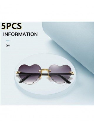 Priedai-Akiniai nuo saulės-5PCS meilės širdies formos akiniai nuo saulės