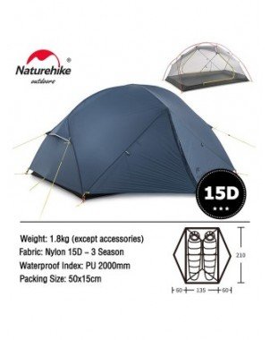Kita sporto įranga-Stovyklavietės ir žygiai pėsčiomis-„Naturehike Mongar“ palapinė 2 asmenims