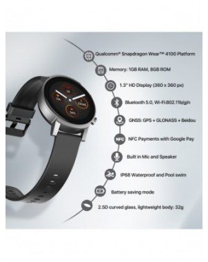 Išmanioji elektronika-Išmanieji laikrodžiai-Ticwatch E3 Wear OS išmanusis laikrodis vyrams ir