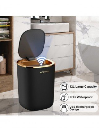 Namų apyvokos daiktai-Vonios ir WC reikmenys-Vonios "Smart Sensor" šiukšlių dėžė 12L Prabangus