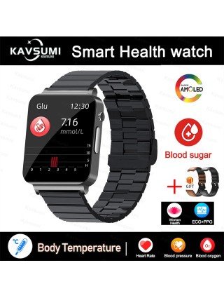 Išmanioji elektronika-Išmanieji laikrodžiai-Naujas kraujo gliukozės matuoklis Smart Watch EKG