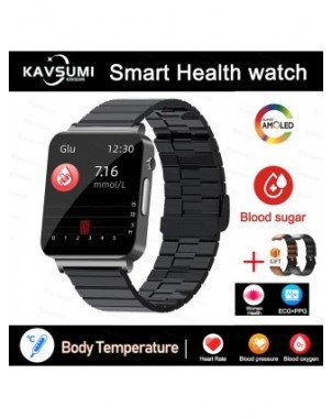 Išmanioji elektronika-Išmanieji laikrodžiai-Naujas kraujo gliukozės matuoklis Smart Watch EKG