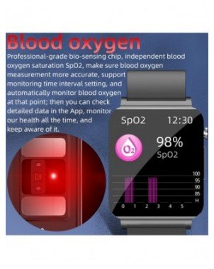 Išmanioji elektronika-Išmanieji laikrodžiai-Naujas kraujo gliukozės matuoklis Smart Watch EKG