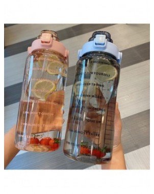 Virtuvė-Gėrimai-2000ml didelės talpos plastikinis šiaudelis vandens puodelis Sporto vandens