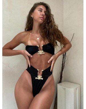 Seksualūs drabužiai-Seksualūs maudymosi kostiumėliai-Vasaros Bikini 2 dalių rinkiniai Plaukimo
