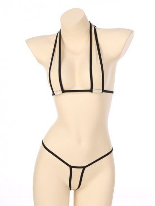 Maudymosi kostiumėliai-Seksualūs ir paplūdimio-Moterų mikro Bikini rinkinys apatinis trikotažas