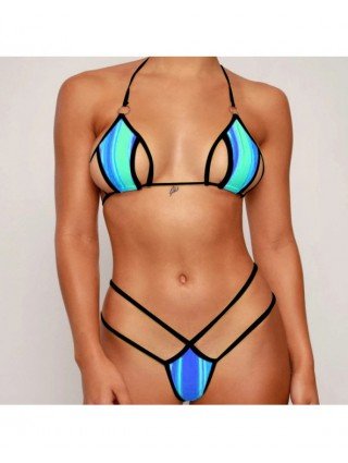 Swimwear-Bikini Sets-Mini Halter Lacing Bikinis Swimsuit for