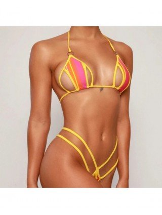 Swimwear-Bikini Sets-Mini Halter Lacing Bikinis Swimsuit for