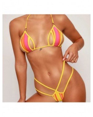 Swimwear-Bikini Sets-Mini Halter Lacing Bikinis Swimsuit for