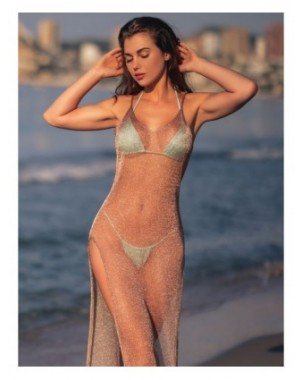 Women's Fashion-Dresses-Sexy Sheer Net Mesh Knitted Glitter