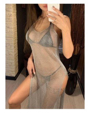 Women's Fashion-Dresses-Sexy Sheer Net Mesh Knitted Glitter