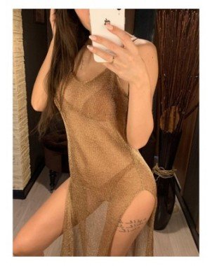 Women's Fashion-Dresses-Sexy Sheer Net Mesh Knitted Glitter