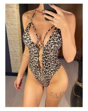 Maudymosi kostiumėliai-Seksualūs ir paplūdimio-Leopardo metalo žiedai apynasris iškirpti