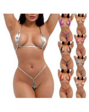 Seksualūs drabužiai-Seksualūs maudymosi kostiumėliai-Moterų maudymosi kostiumėliai blizgus