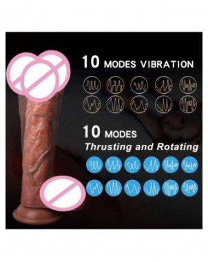 Vibratoriai, dildos-Realistiški dildo-Šildymas Realistinis stūmimo dildo vibratorius moteriai