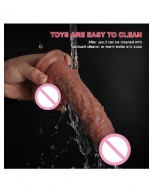 Vibratoriai, dildos-Realistiški dildo-Šildymas Realistinis stūmimo dildo vibratorius moteriai