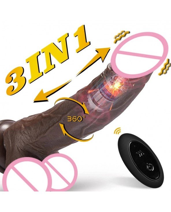 Prekės suaugusiems 18+-Vibratoriai, dildos-3in1 juodas dildo vibratoriai moterims Šildymas Prekės suaugusiems 18+-Vibratoriai, dildos-3in1 juodas dildo vibratoriai moterims Šildymas