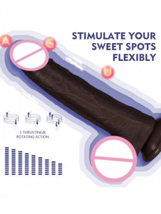 Prekės suaugusiems 18+-Vibratoriai, dildos-3in1 juodas dildo vibratoriai moterims Šildymas