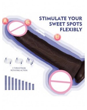 Prekės suaugusiems 18+-Vibratoriai, dildos-3in1 juodas dildo vibratoriai moterims Šildymas