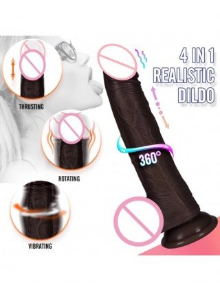 Prekės suaugusiems 18+-Vibratoriai, dildos-3in1 juodas dildo vibratoriai moterims Šildymas
