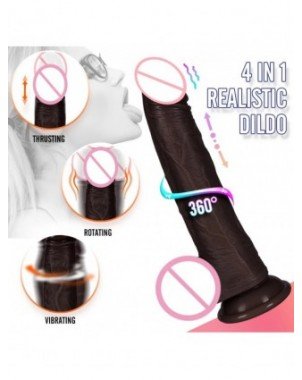 Prekės suaugusiems 18+-Vibratoriai, dildos-3in1 juodas dildo vibratoriai moterims Šildymas