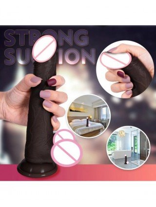 Prekės suaugusiems 18+-Vibratoriai, dildos-3in1 juodas dildo vibratoriai moterims Šildymas