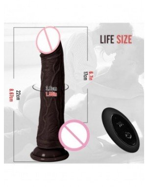 Prekės suaugusiems 18+-Vibratoriai, dildos-3in1 juodas dildo vibratoriai moterims Šildymas