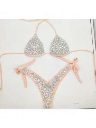 Maudymosi kostiumėliai-Seksualūs ir paplūdimio-Diamond Bikini rinkinys Rhinestone maudymosi