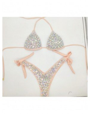Maudymosi kostiumėliai-Seksualūs ir paplūdimio-Diamond Bikini rinkinys Rhinestone maudymosi