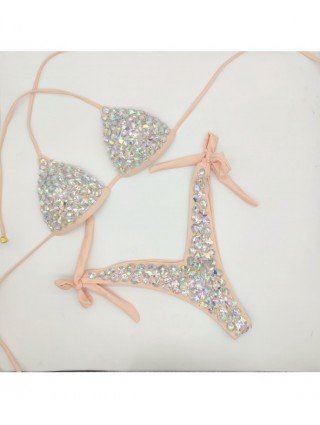 Maudymosi kostiumėliai-Seksualūs ir paplūdimio-Diamond Bikini rinkinys Rhinestone maudymosi