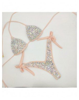 Maudymosi kostiumėliai-Seksualūs ir paplūdimio-Diamond Bikini rinkinys Rhinestone maudymosi
