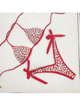 Maudymosi kostiumėliai-Seksualūs ir paplūdimio-Diamond Bikini rinkinys Rhinestone maudymosi